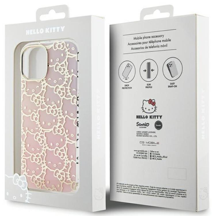 Hello Kitty Hello Kitty Mobilskal till iPhone 15 IML Gradient Electrop Crowded