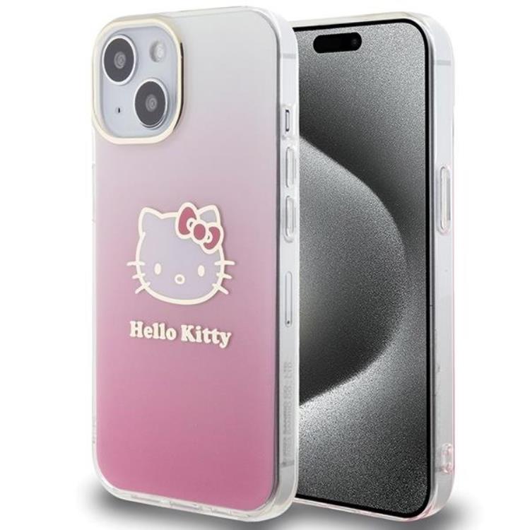 Hello Kitty Hello Kitty Mobilskal till iPhone 15 IML Gradient Electrop Kitty Head
