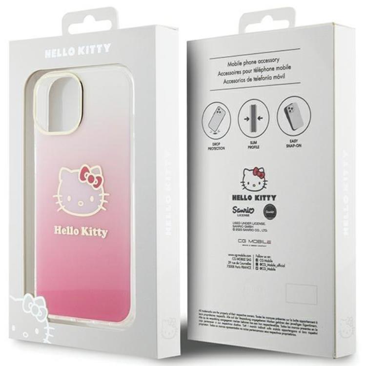 Hello Kitty Hello Kitty Mobilskal till iPhone 15 IML Gradient Electrop Kitty Head