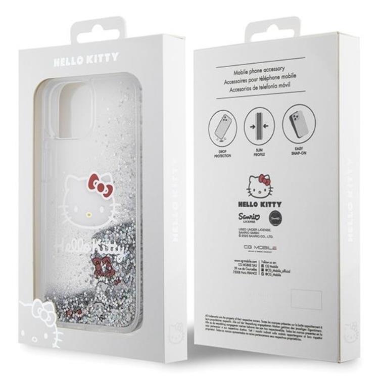 Hello Kitty Hello Kitty Mobilskal till iPhone 15 Liquid Glitter Charms