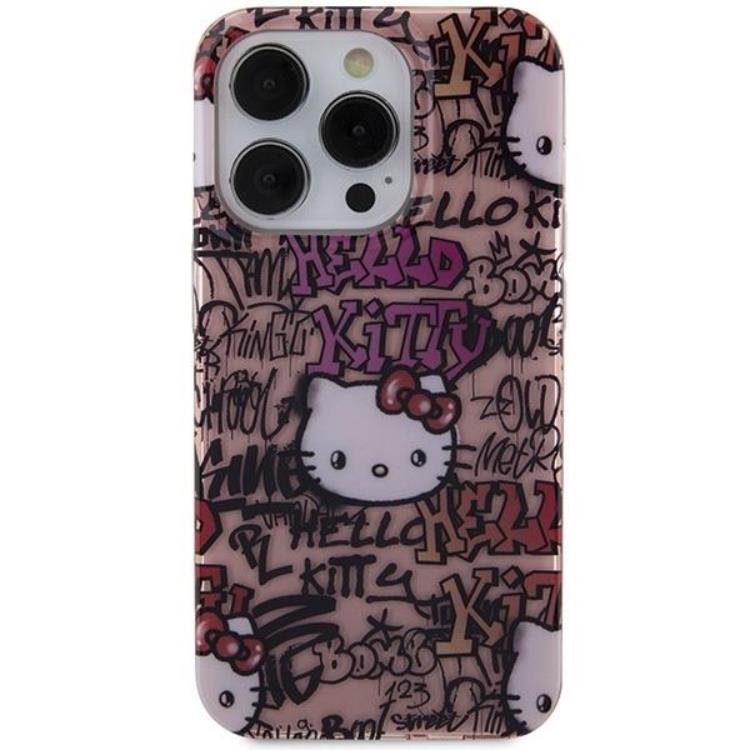 Hello Kitty Hello Kitty Mobilskal till iPhone 15 Pro Max IML Tags Graffiti - Rosa