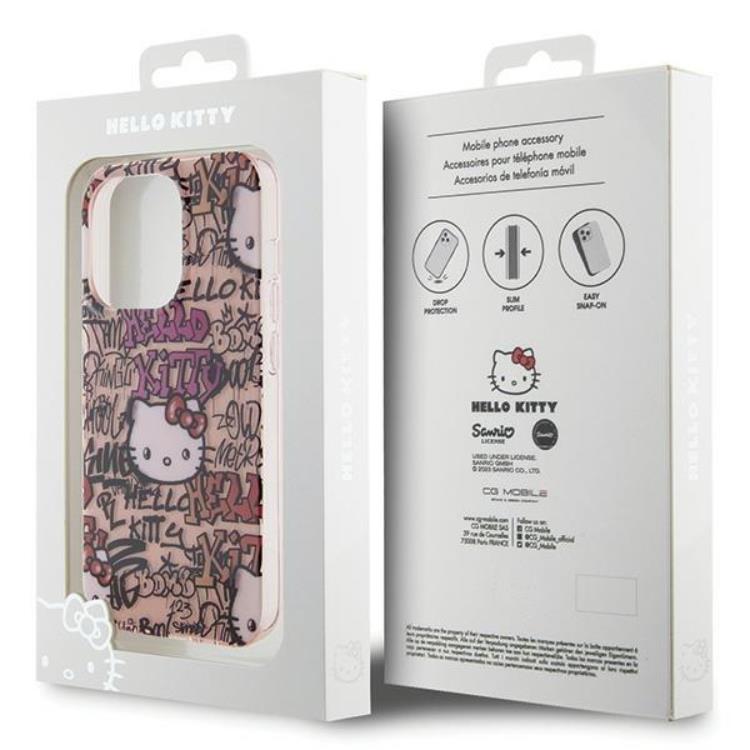 Hello Kitty Hello Kitty Mobilskal till iPhone 15 Pro Max IML Tags Graffiti - Rosa