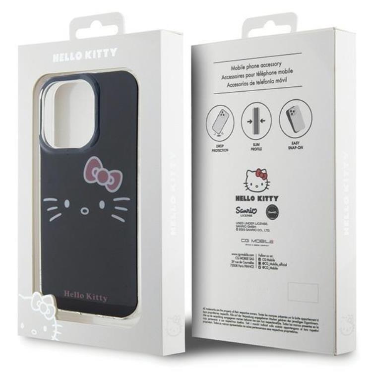 Hello Kitty Hello Kitty Mobilskal till iPhone 15 Pro IML Kitty Face - Svart