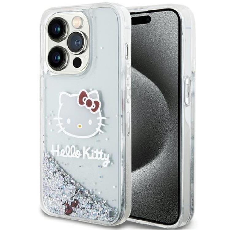 Hello Kitty Hello Kitty Mobilskal till iPhone 15 Pro Liquid Glitter Charms