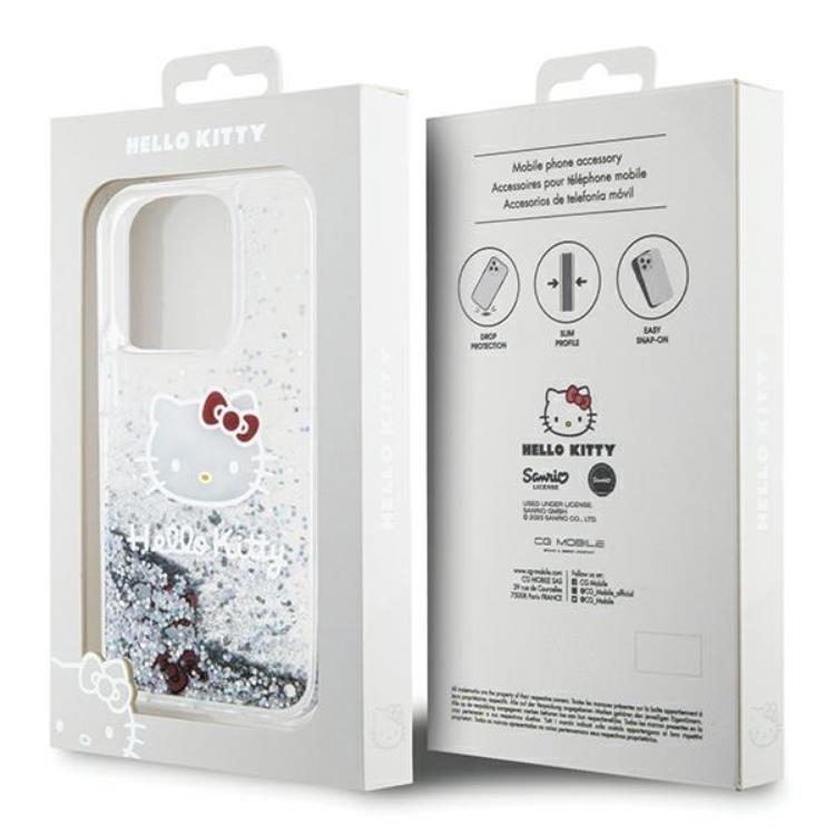 Hello Kitty Hello Kitty Mobilskal till iPhone 15 Pro Liquid Glitter Charms