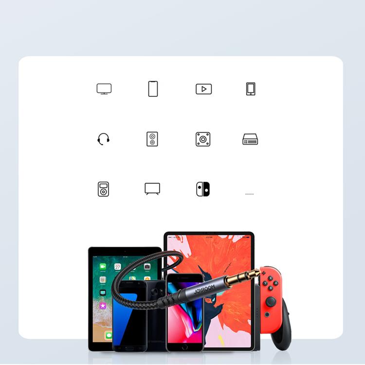 Joyroom Joyroom Stereo Ljud kabel AUX 3.5 mm minijack 1.2m (SY-A08) - Svart