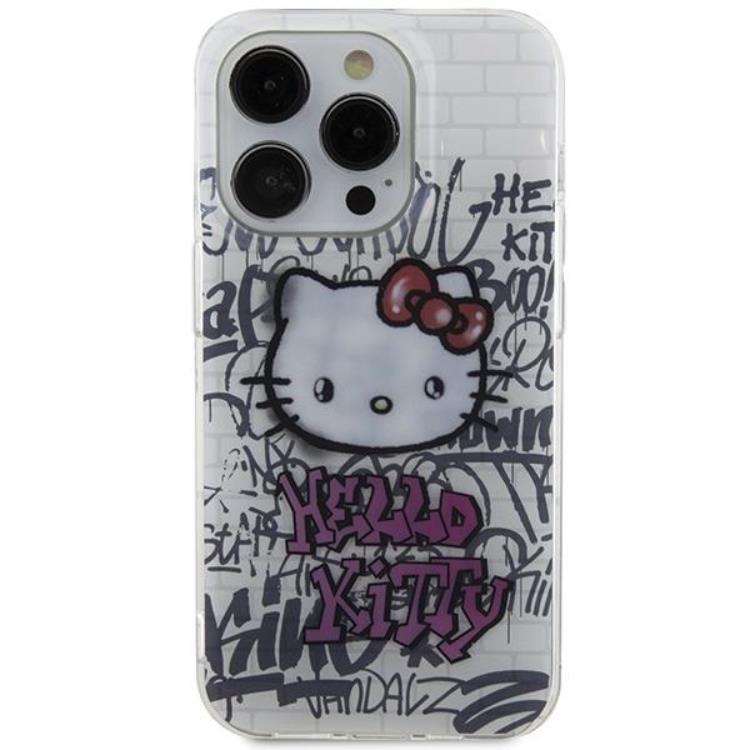 Hello Kitty Hello Kitty Mobilskal till iPhone 15 Pro IML Kitty On Bricks Graffiti