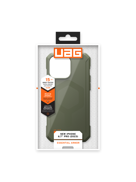 UAG UAG Mobilskal till iPhone 15 Pro Max Magsafe Essential Armor - Olive Drab