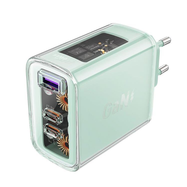 Acefast Acefast GaN Väggladdare 3-Port 65W - Grön