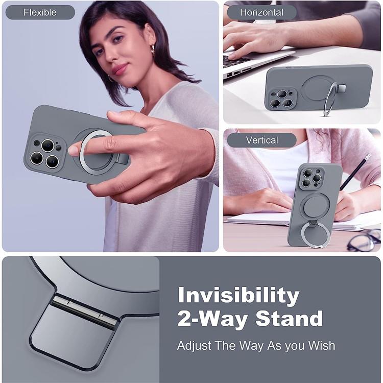 OEM Mobilskal till iPhone 15 Pro Max Magsafe Liquid Silikon - Grå