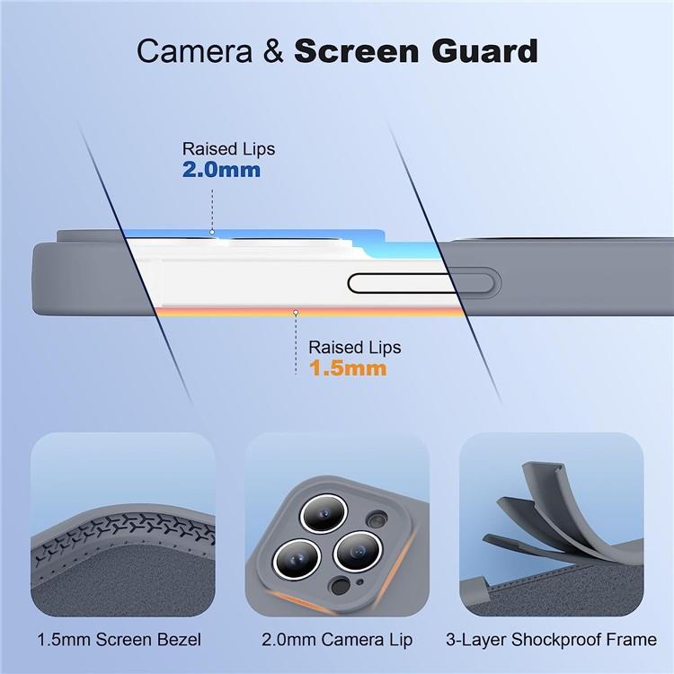 OEM Mobilskal till iPhone 15 Pro Max Magsafe Liquid Silikon - Grå