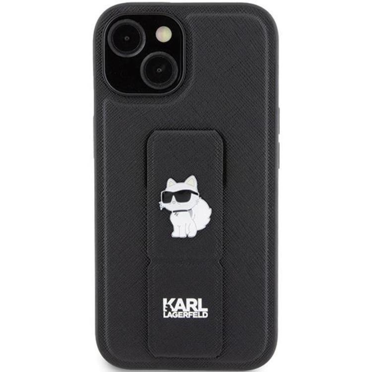 KARL LAGERFELD Karl Lagerfeld Mobilskal till iPhone 15 Gripstand Saffiano Choupette Pins