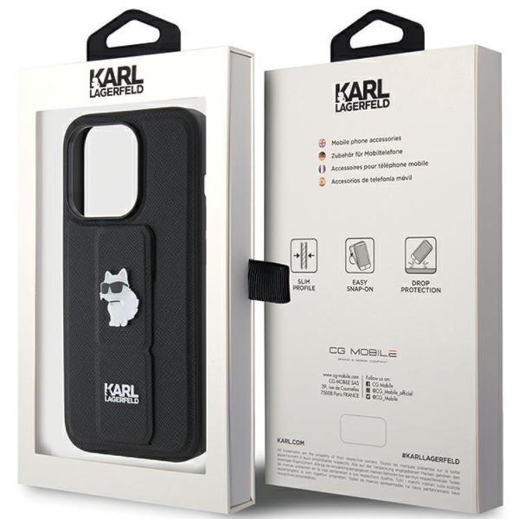 KARL LAGERFELD Karl Lagerfeld Mobilskal till iPhone 15 Pro Gripstand Saffiano Pins