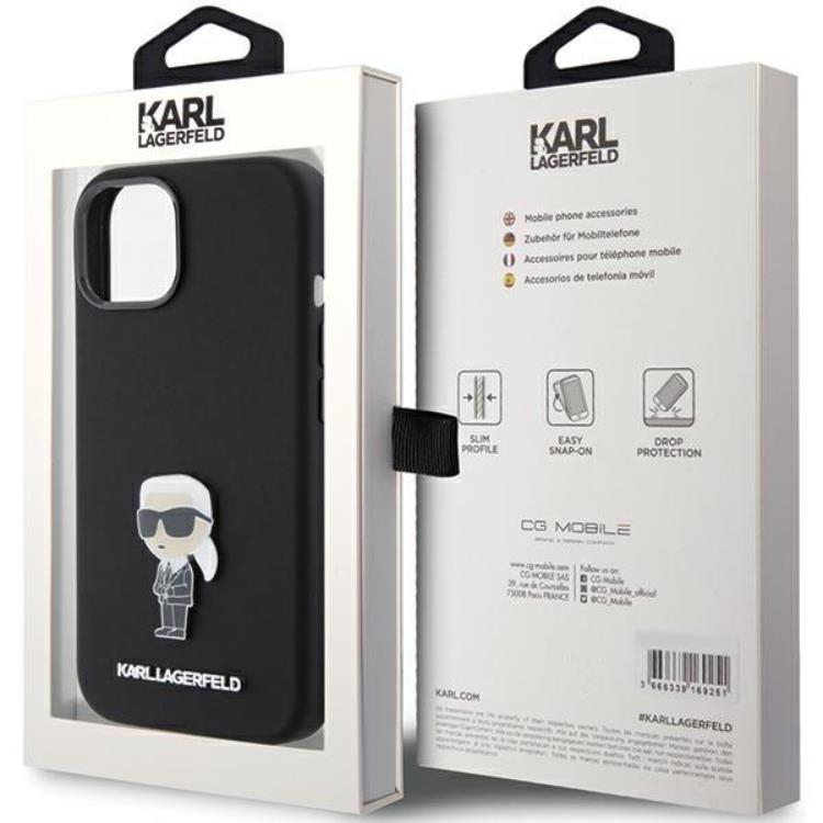 KARL LAGERFELD KARL LAGERFELD iPhone 15/14 Plus Mobilskal Ikonik Metal Pin