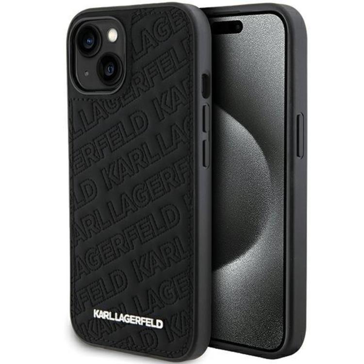 KARL LAGERFELD KARL LAGERFELD Mobilskal till iPhone 15 Quilted K Pattern - Svart