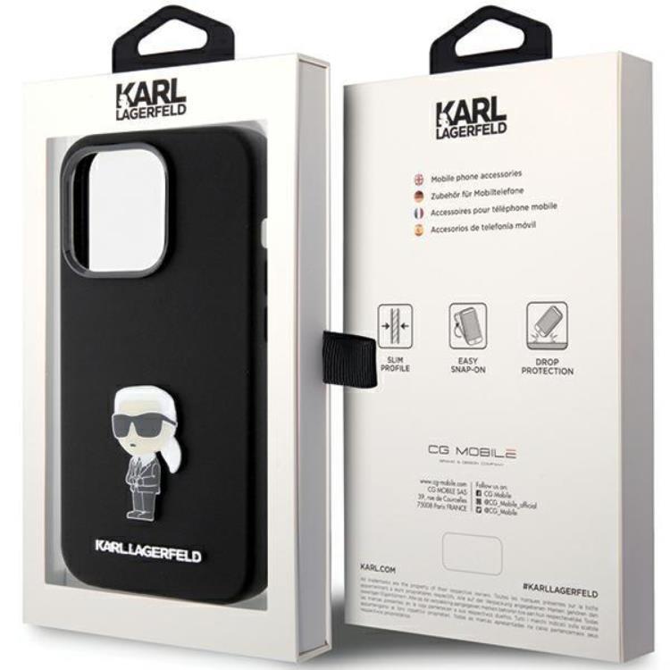 KARL LAGERFELD KARL LAGERFELD Mobilskal till iPhone 15 Pro Ikonik Metal Pin
