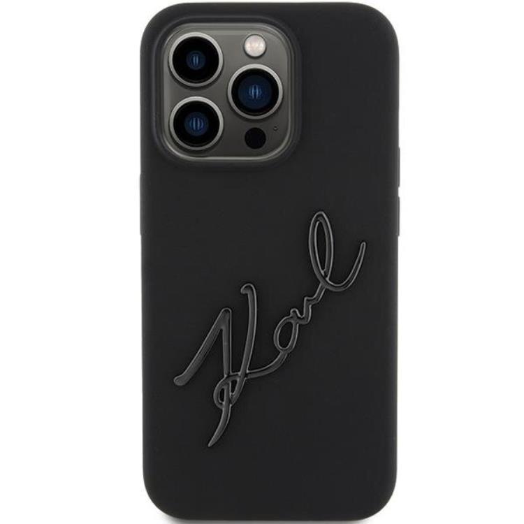 KARL LAGERFELD KARL LAGERFELD Mobilskal till iPhone 15 Pro Silikon Karl Script - Svart