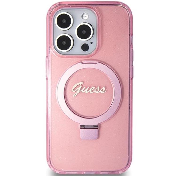 Guess Guess Mobilskal till iPhone 15 Pro Max Magsafe Script Glitter