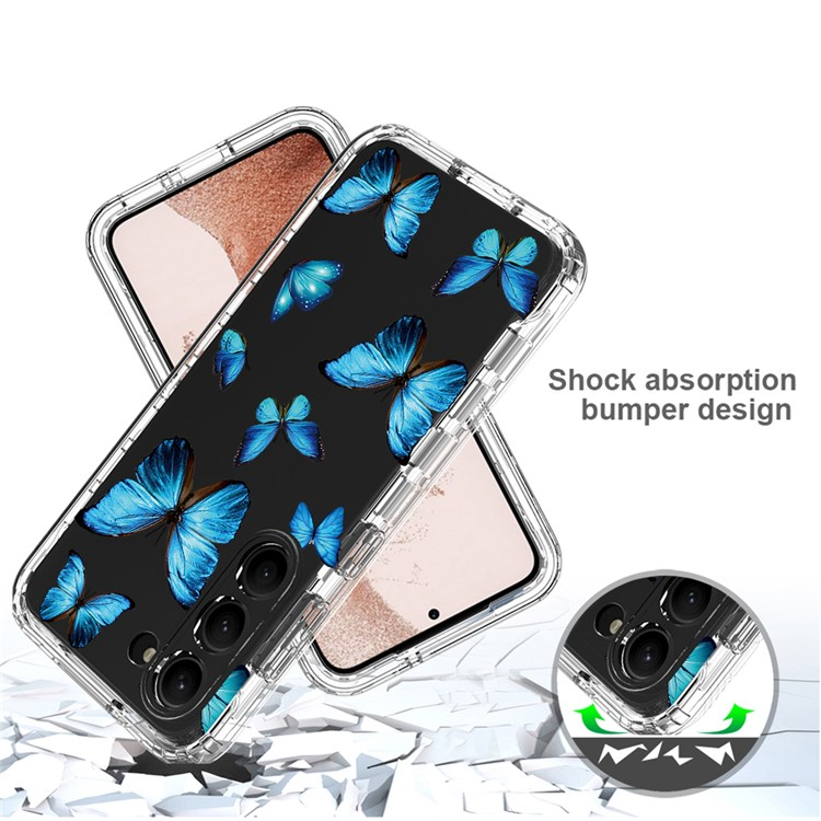 A-One Brand Galaxy S23 Plus Skal Pattern Printing - Blå Butterfly