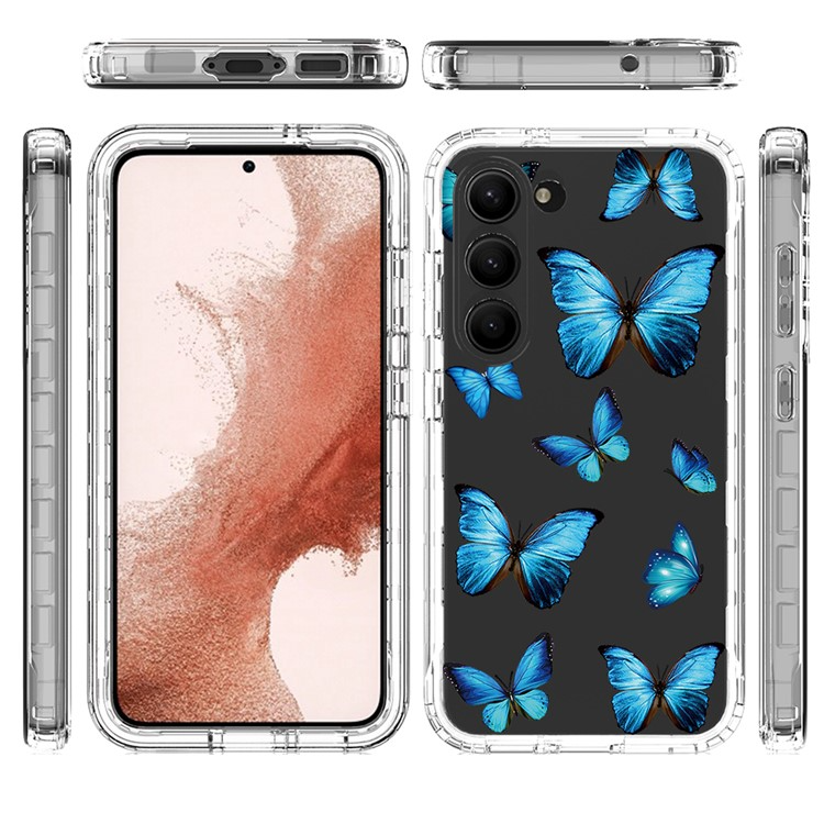 A-One Brand Galaxy S23 Plus Skal Pattern Printing - Blå Butterfly