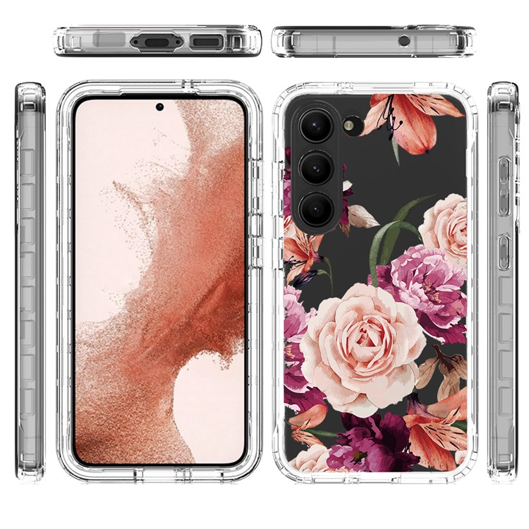 OEM Galaxy S23 Plus Skal Pattern Printing - Lila Flower