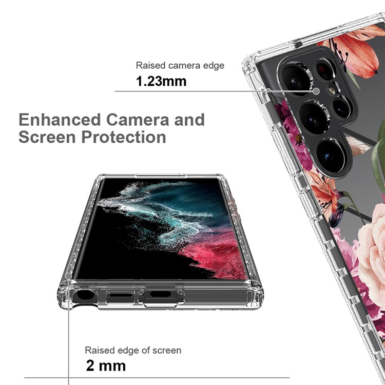 UTGATT Galaxy S23 Ultra Skal Pattern Printing - Lila Flower