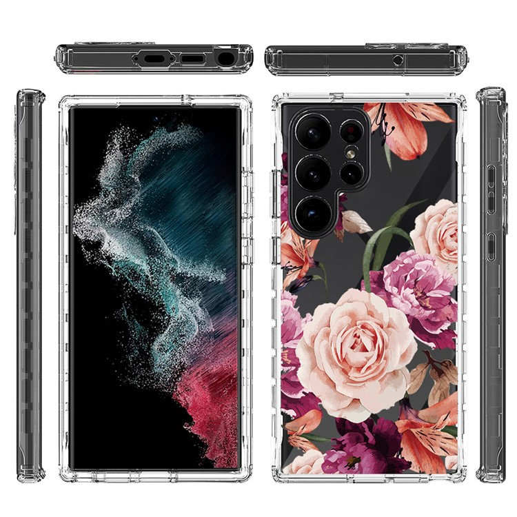 UTGATT Galaxy S23 Ultra Skal Pattern Printing - Lila Flower