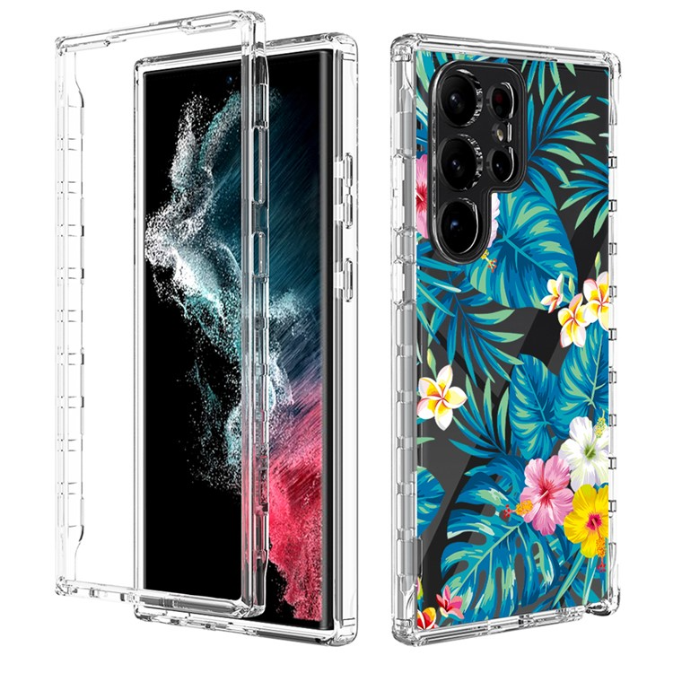 OEM Galaxy S23 Ultra Skal Pattern Printing - Plantain Leaf