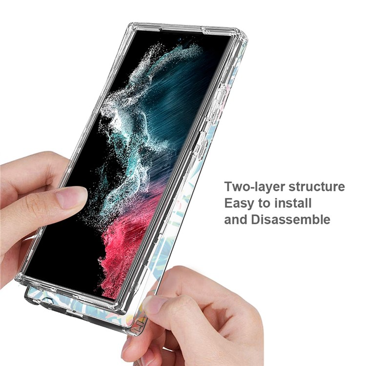 OEM Galaxy S23 Ultra Skal Pattern Printing - Plantain Leaf