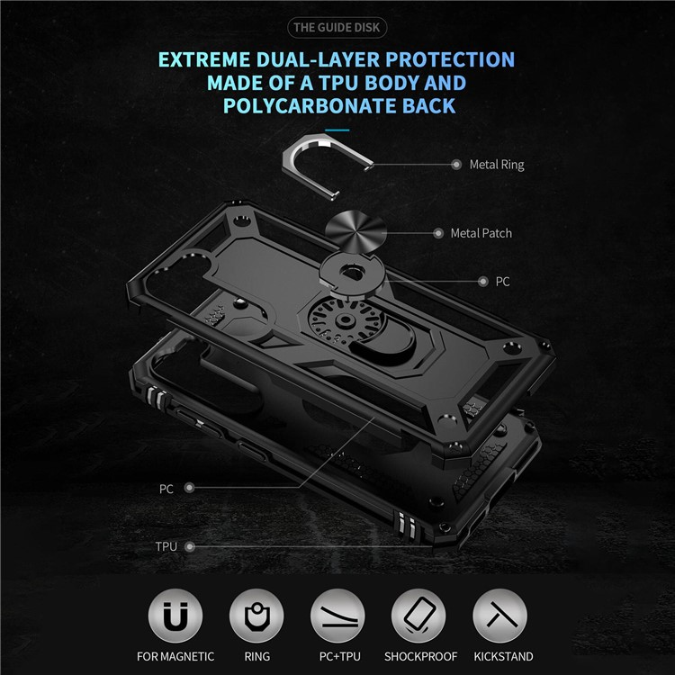 OEM Galaxy S23 Plus Skal Ringhållare Kickstand - Svart