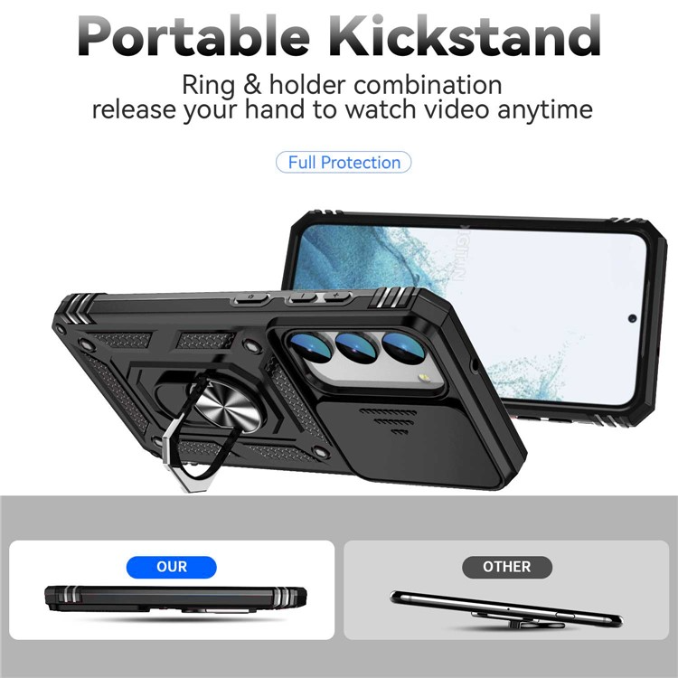 OEM Galaxy S23 Plus Skal Ringhållare Anti-Fall - Svart