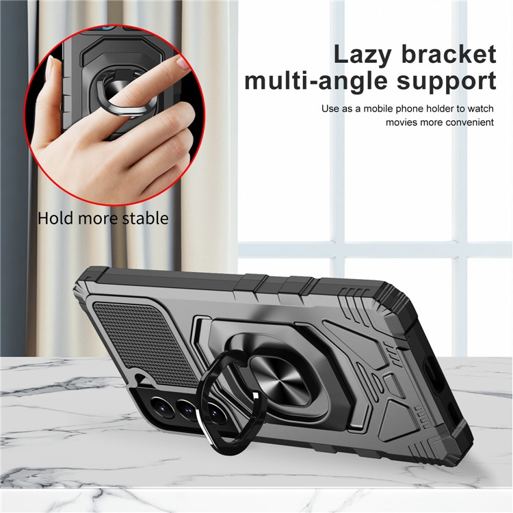 OEM Galaxy S23 Plus Skal Ringhållare Kickstand Anti-Fall - Svart