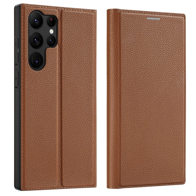 Dux Ducis Dux Ducis Galaxy S23 Ultra Plånboksfodral Skin X2 Magnetic - Brun