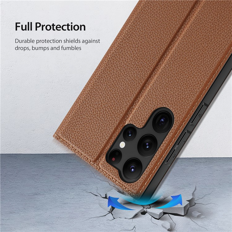 Dux Ducis Dux Ducis Galaxy S23 Ultra Plånboksfodral Skin X2 Magnetic - Brun