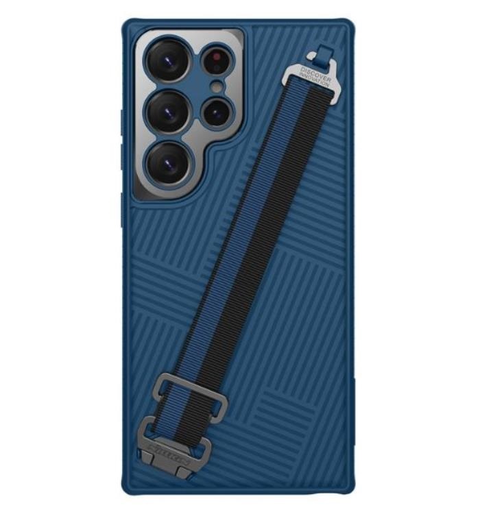 Nillkin Nillkin Galaxy S23 Ultra Skal Stripe Handrem - Blå