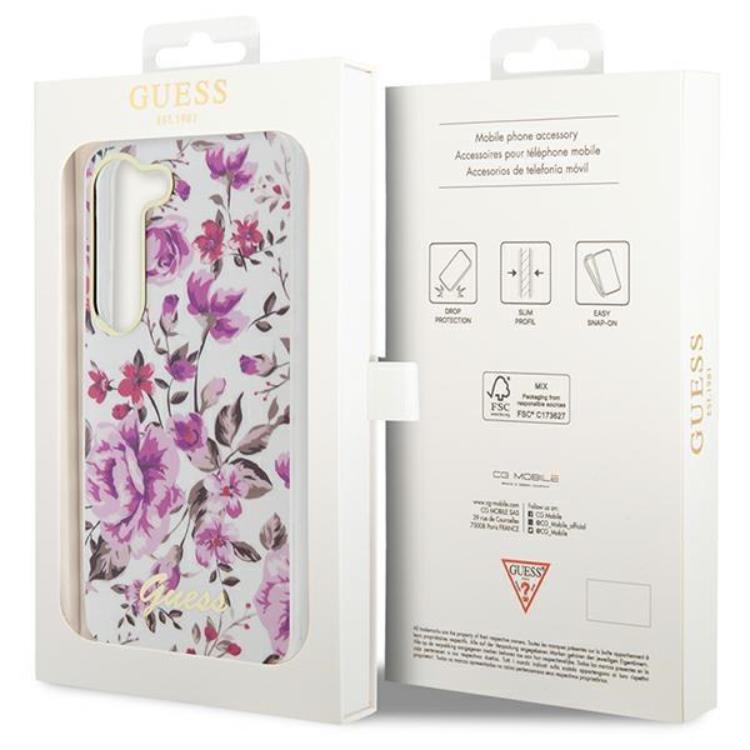 Guess Guess Mobilskal till Galaxy S23 Flower Collection - Vit