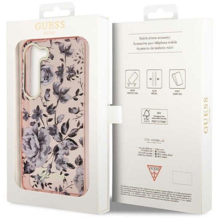 Guess Guess Mobilskal till Galaxy S23 Plus Flower Collection - Rosa