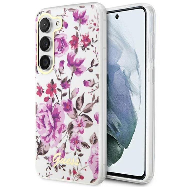 Guess Guess Mobilskal till Galaxy S23 Plus Flower Collection - Vit