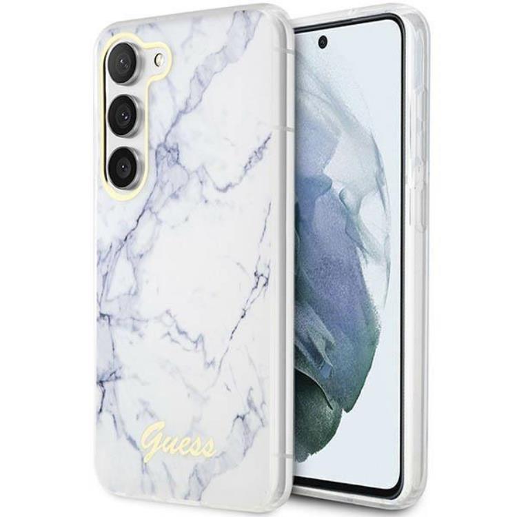 Guess Guess Mobilskal till Galaxy S23 Marble - Vit
