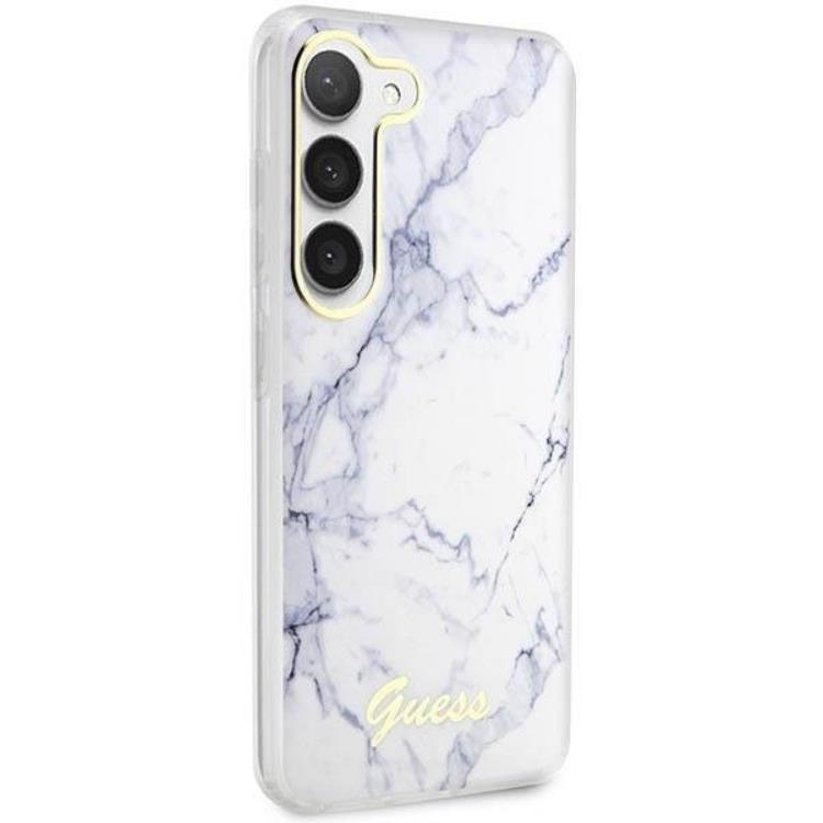 Guess Guess Mobilskal till Galaxy S23 Marble - Vit
