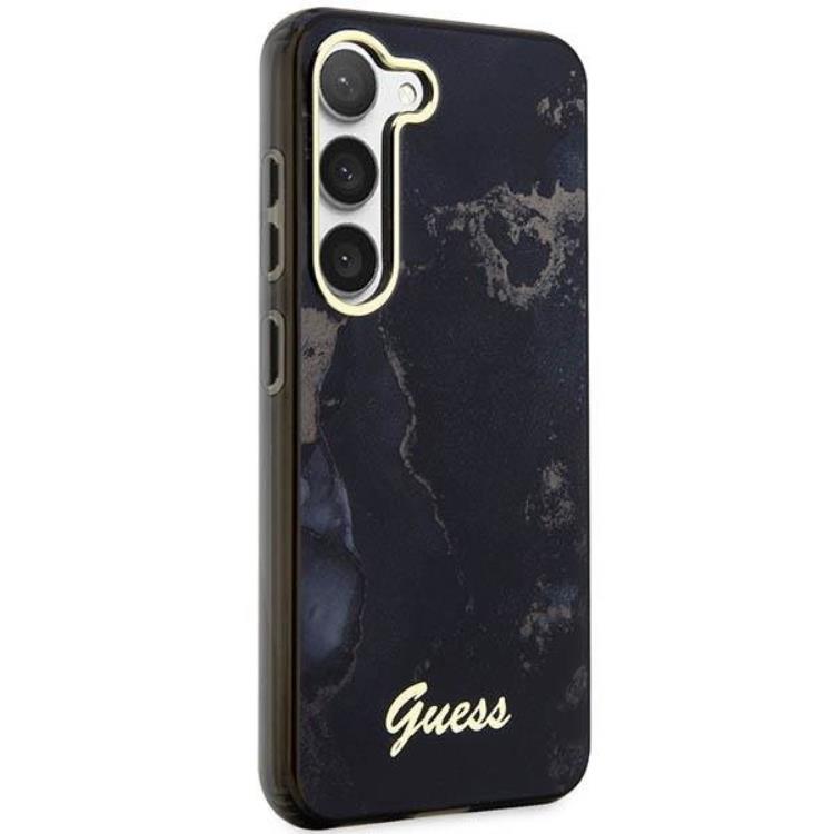 Guess Guess Mobilskal till Galaxy S23 Plus Golden Marble Collection - Svart