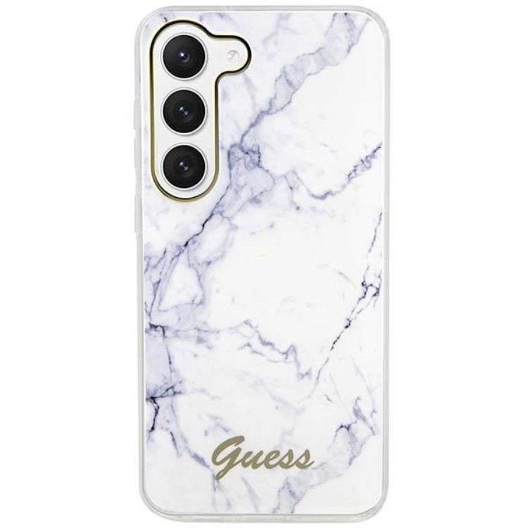 Guess Guess Mobilskal till Galaxy S23 Plus Marble - Vit