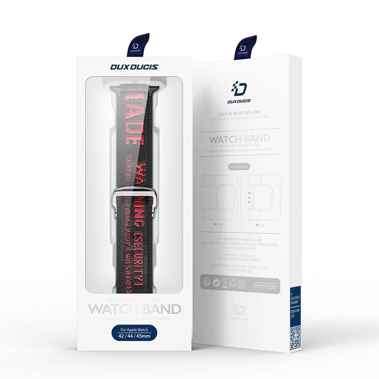 Dux Ducis Dux Ducis Apple Watch 4/5/6/7/8/SE/Ultra (49/45/44/42mm) Armband Nylon - Röd