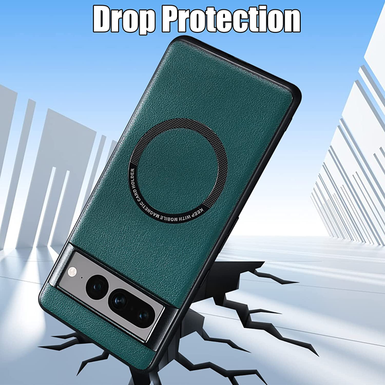 UTGATT Google Pixel 7 Skal Magsafe Magnetic PU-Läder - Röd