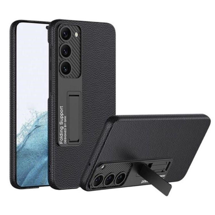 GKK GKK Mobilskal till Galaxy S23 Kickstand PU-Läder - Svart