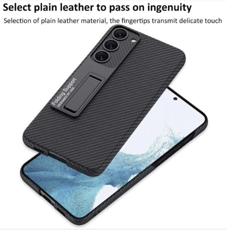 GKK GKK Mobilskal till Galaxy S23 Plus Kickstand PU-Läder - Vinröd