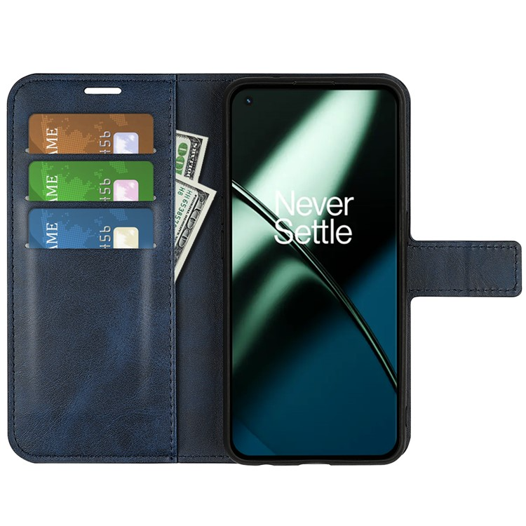 OEM OnePlus 11 5G Plånboksfodral Calf Texture Flip - Blå