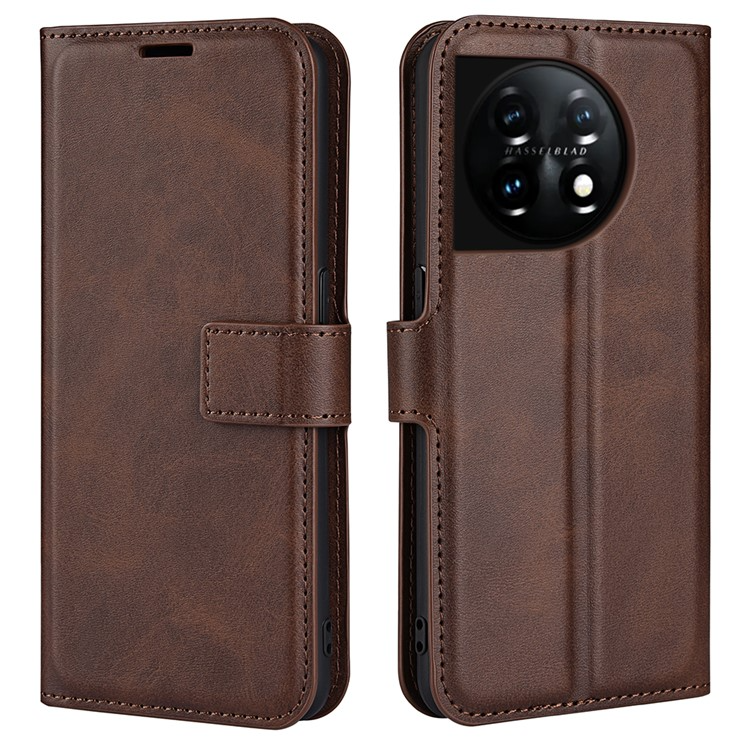 OEM OnePlus 11 5G Plånboksfodral Calf Texture Flip - Coffee