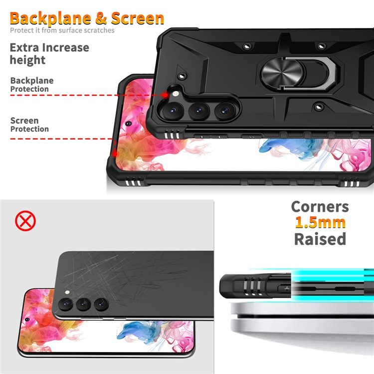 OEM Mobilskal till Galaxy S23 Plus Ringhållare Military - Svart