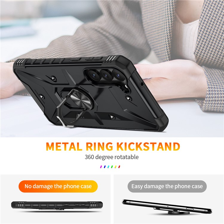 OEM Mobilskal till Galaxy S23 Plus Ringhållare Military - Svart